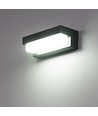 Solcelle CCT vegglampe - IP54, 3 lysfarger, sort, firkantet, skumringssensor