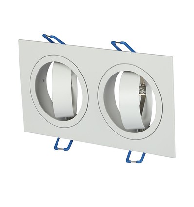 2xGU10 lampe firkantet hvit
