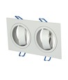 Dobbel GU10 innbyggingsspot, hvit - IP54, aluminium, hull: 155x75 mm, mål: 173x91 mm, uten lyskilde