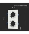 2xGU10 lampe firkantet hvit