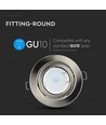 GU10 lampe - rund, satin nikkel