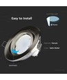 GU10 lampe - rund, satin nikkel