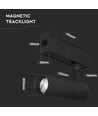 15W LED Spotlight - 4000K, Magnetisk, Svart, IP20, 24V