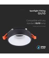 GU10 innbyggingsspot - Rund, sort med hvit reflektor, aluminium, hull: Ø6cm, mål: Ø9,2cm