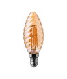 E14 4W LED filament kertepære - Twist, amber glass, 2200K, 350lm