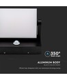 17W Vegglampe med Sensor - LED, 3000K, Sort, IP65