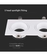 2 Hoved Spotlys Lamper - Jern+PC, Hvit+Hvit