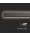 23W Lineært Vegglampe - LED, 1410*60*50mm, 3000K, Svart Hus, IP65