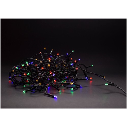 5 meter utendørs LED julelysslynge - Batteri, IP44, timer, 50 LED, multicolor