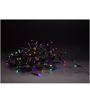 5 meter utendørs LED julelysslynge - Batteri, IP44, timer, 50 LED, multicolor