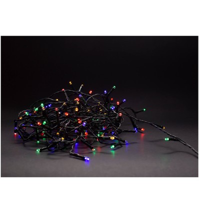 5 meter utendørs LED julelysslynge - Batteri, IP44, timer, 50 LED, multicolor