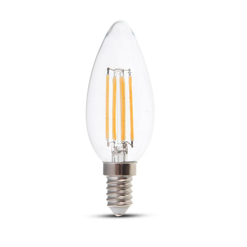 E14 4W dimbar LED-kronepære - Filament, varmhvit