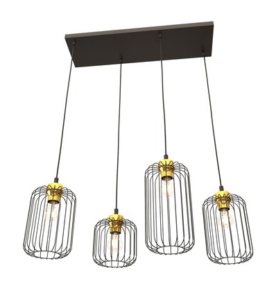 Vander 4 Sort/Gull pendellampe - Ø16 cm, E27, 230V, uten lyskilde