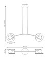 Skiva 2 sort pendellampe - Ø20 cm, E27, 230V, uten lyskilde