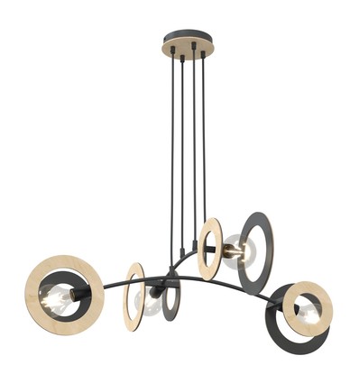 Skiva 4 Sort pendellampe - Ø20 cm, E27, 230V, uten lyskilde