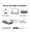 Badstue downlight - 24V DC, RA93, 1,1W, 3m ledning, Hull: Ø3 cm, Mål: Ø3,5 cm