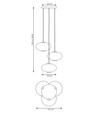 Coco 3 Sort Prem Opal pendellampe - Ø30 cm, E27, 230V, uten lyskilde