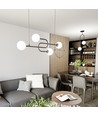 Atria 4 Sort/Opal pendellampe - Ø15 cm, E14, 230V, uten lyskilde