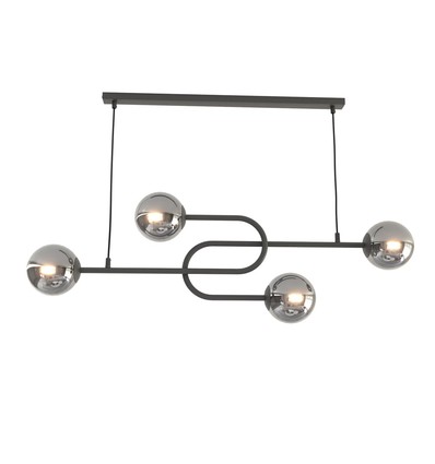 Atria 4 Sort/Grafitt pendellampe - Ø15 cm, E14, 230V, uten lyskilde