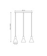 Rosa 3 Sort pendellampe - Ø16 cm, E27, 230V, uten lyskilde