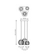 Nando 3PREM Sort/Gull pendellampe - Ø24 cm, E27, 230V, uten lyskilde