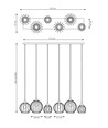 Nando 6 Sort/Gull pendellampe - Ø24 cm, E27, 230V, uten lyskilde