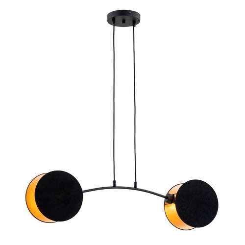 Motif 2 Sort/Gull pendellampe - Ø20 cm, E27, 230V, uten lyskilde