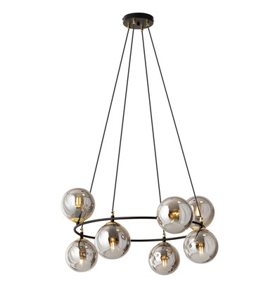 Azura 8 Sort/Grafitt pendellampe - Ø14 cm, E14, 230V, uten lyskilde