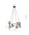 Azura 8 Sort/Grafitt pendellampe - Ø14 cm, E14, 230V, uten lyskilde