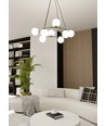 Azura 8 Sort/Opal pendellampe - Ø14 cm, E14, 230V, uten lyskilde