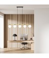 Allora 5 Sort/Opal pendellampe - Ø14 cm, E14, 230V, uten lyskilde