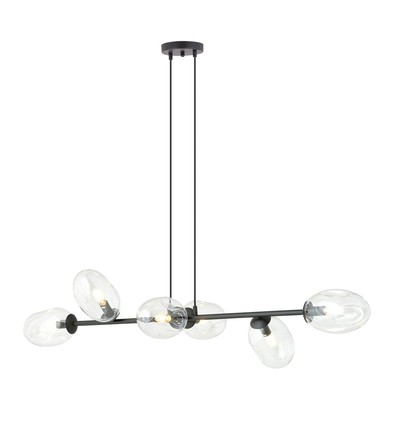 Pandora 6 Sort/Transparent pendellampe - Ø12 cm, E14, 230V, uten lyskilde