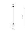 Astral 1 Sort/Transparent pendellampe - Ø12 cm, E14, 230V, uten lyspære