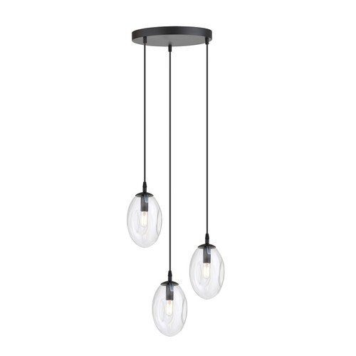 Astral 3 Sort Premium Transparent pendellampe - Ø12 cm, E14, 230V, uten lyskilde