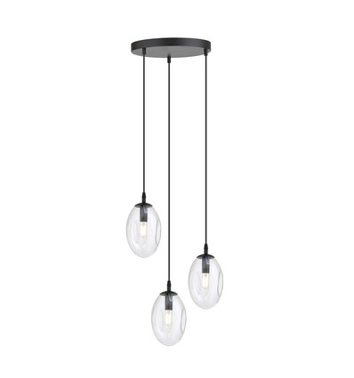 Astral 3 Sort Premium Transparent pendellampe - Ø12 cm, E14, 230V, uten lyskilde