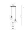 Astral 3 Sort Premium Transparent pendellampe - Ø12 cm, E14, 230V, uten lyskilde