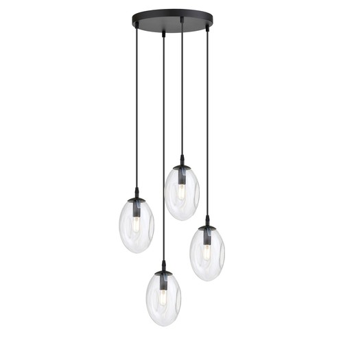 Astral 4 Sort Premium Transparent pendellampe - Ø12 cm, E14, 230V, uten lyskilde