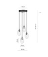 Astral 4 Sort Premium Transparent pendellampe - Ø12 cm, E14, 230V, uten lyskilde