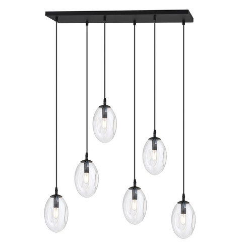 Astral 6 Sort/Transparent pendellampe - Ø12 cm, E14, 230V, uten lyskilde