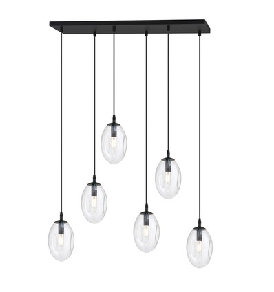 Astral 6 Sort/Transparent pendellampe - Ø12 cm, E14, 230V, uten lyskilde