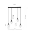 Astral 6 Sort/Transparent pendellampe - Ø12 cm, E14, 230V, uten lyskilde