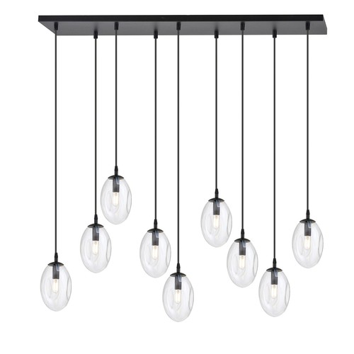 Astral 9 Sort/Transparent pendellampe - Ø12 cm, E14, 230V, uten lyskilde