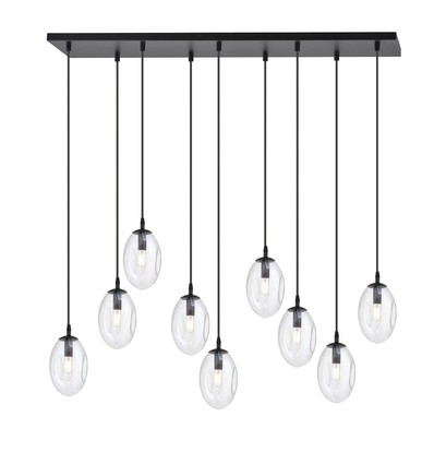 Astral 9 Sort/Transparent pendellampe - Ø12 cm, E14, 230V, uten lyskilde