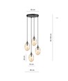 Astral 4 Sort Premium Rav pendellampe - Ø12 cm, E14, 230V, uten lyskilde