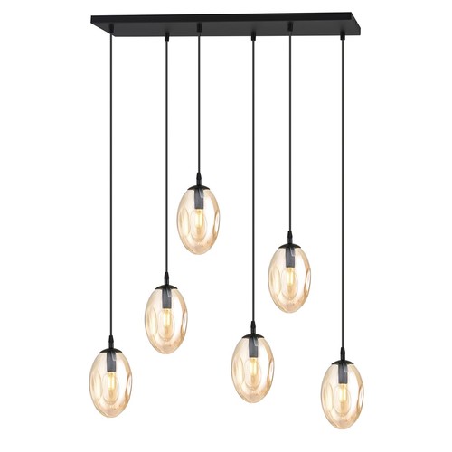 Astral 6 Sort/Amber pendel lampe - Ø12 cm, E14, 230V, uten lyskilde