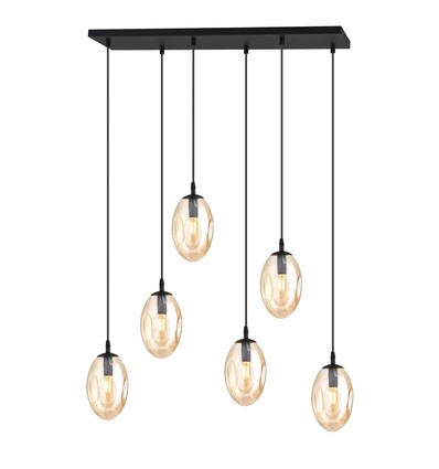 Astral 6 Sort/Amber pendel lampe - Ø12 cm, E14, 230V, uten lyskilde