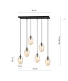 Astral 6 Sort/Amber pendel lampe - Ø12 cm, E14, 230V, uten lyskilde
