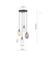 Astral 4 Sort Premium Mix pendellampe - Ø12 cm, E14, 230V, uten lyskilde