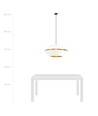 Piano 1 Hvit/Gull pendellampe - Ø42 cm, E27, 230V, uten lyskilde