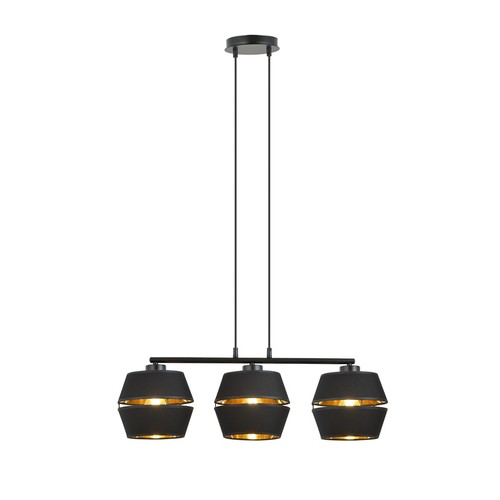 Piano 3 Svart/Gull pendellampe - Ø15 cm, E27, 230V, uten lyskilde